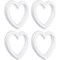White Foam Heart Wreath Forms for Crafts, DIY Hearts for Wedding, Valentine&#x27;s Decorations (10 In, 4 Pack)